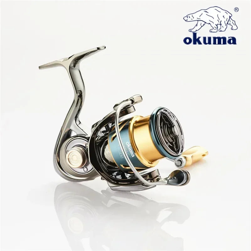 Okuma Ganzmetall-Angelrolle mit flacher Spule 15 kg Korrosionsschutz Salzwasser Spinnrolle 1000-5000
