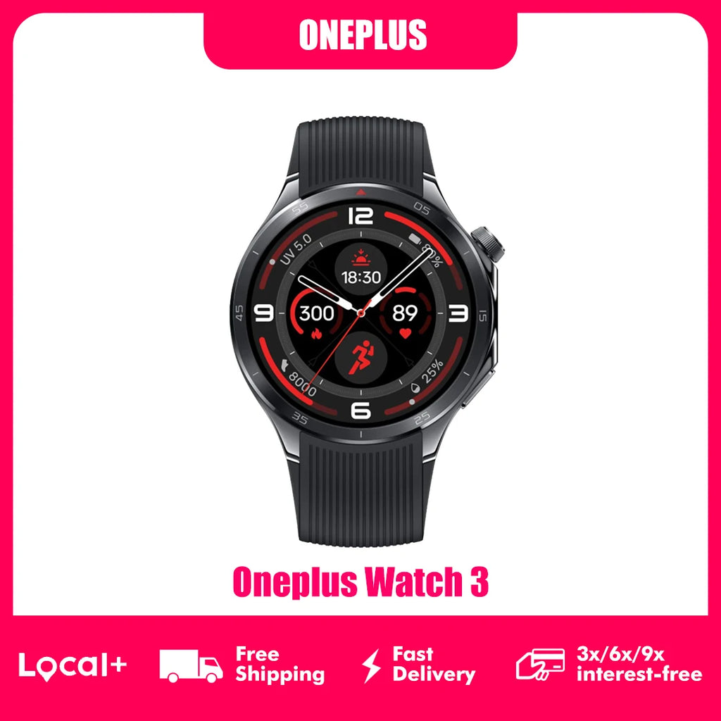 OnePlus Watch 3 46mm OPWWE251 Smartwatch 1,5" LTPO-Display Schnellladung 120 Stunden Akkulaufzeit 100 Sportmodi Dualfrequenz-GPS