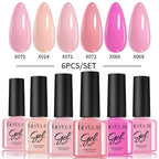 LILYCUTE Nagelgel-Politur-Set, Rosa Grün, Frühling, DIY-Nagelkunst-Design, lang anhaltend, Soak Off UV Gel, Maniküre, Malgel, Vernis-Kit