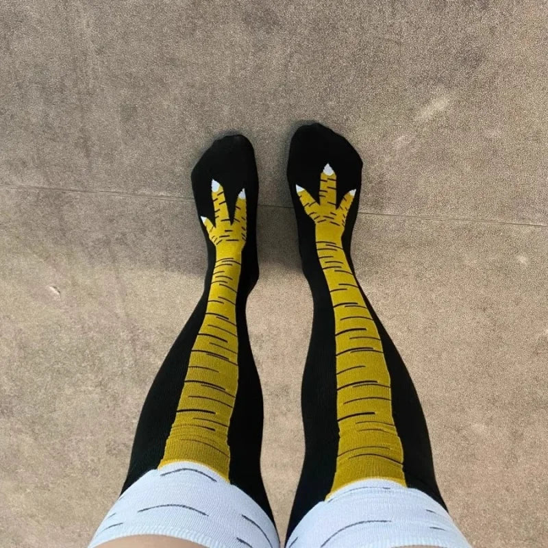 Lustige Verrückte Hühnerfuß-Socken Unisex - Neuartige Kniestrümpfe Witziges Geschenk
