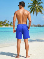 Herren-Badehose mit Kompressionsfutter, Handytasche, schnell trocknend, Badeshorts, Strandshorts, Bademode