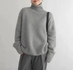 2023 Herbst und Winter Rollkragenpullover 100% reiner Kaschmir Damen Loose Sweater verdickter Wollpullover Überwurf faules Unterteil