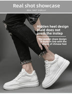 Hochwertige Herren-Sneaker, erhöhte Herrenschuhe, modische Freizeitschuhe, bequeme Leder-Sportschuhe, Höhenzunahme 6/8/10 cm