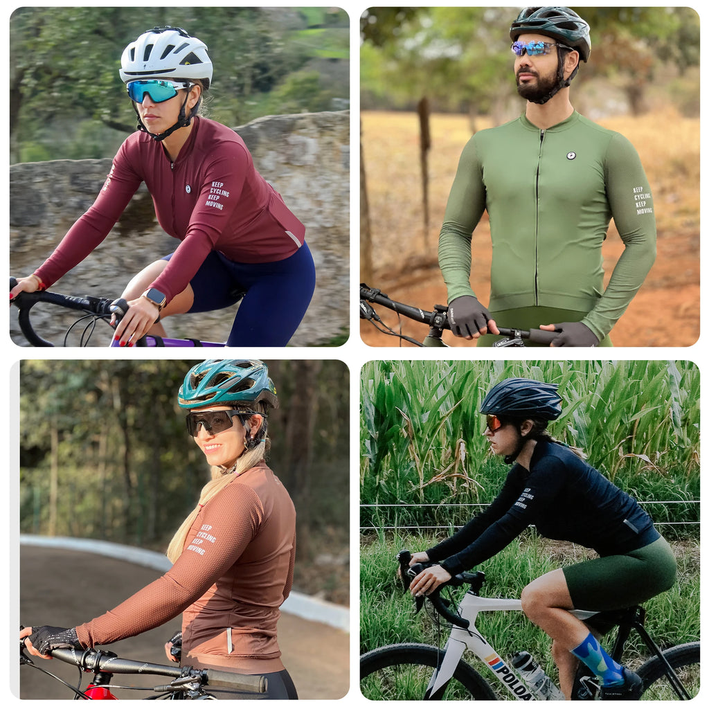 DAREVIE Radtrikot Kleine Größe SPF 50+ Trainingsniveau Herren Damen Langarm Radtrikot Atmungsaktives Herren Radtrikot