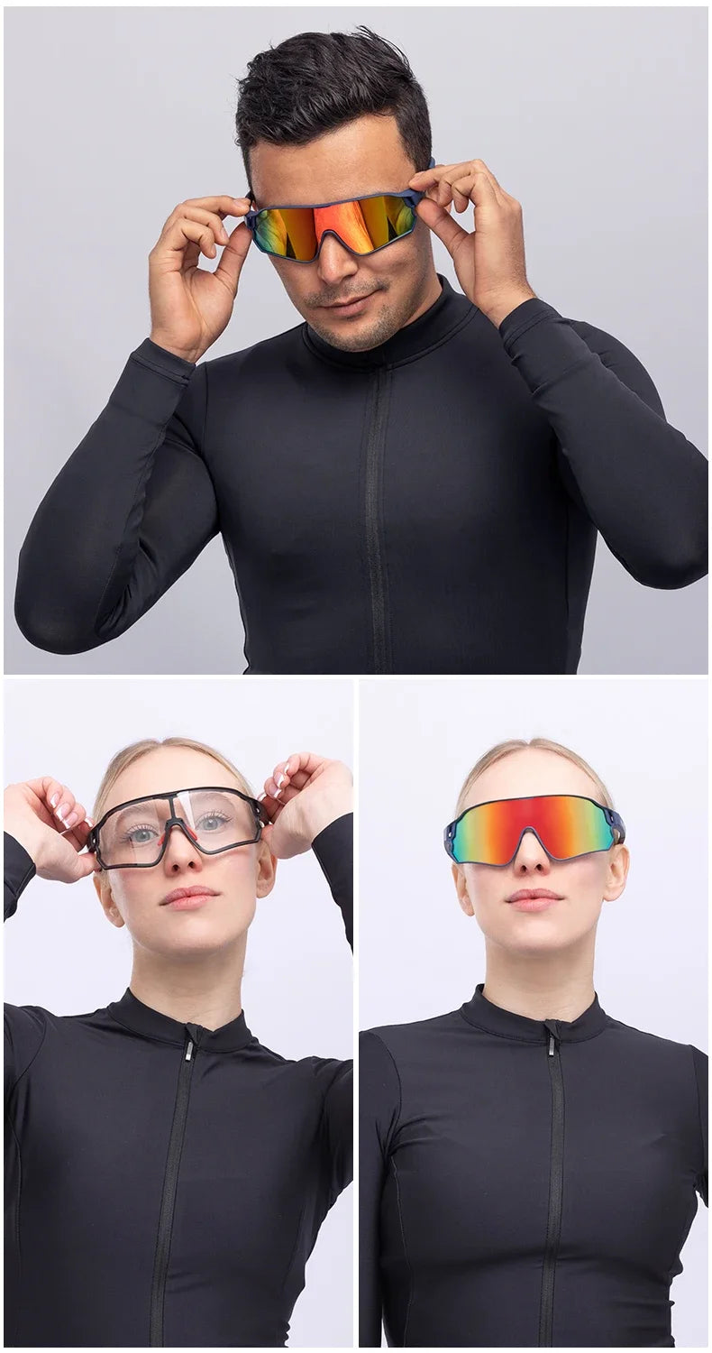 ROCKBROS Fahrrad Polarisierte Brille MTB Rennrad Sonnenbrille UV400 Fahrrad Sonnenschutz Leicht Unisex Fahrrad Sportausrüstung