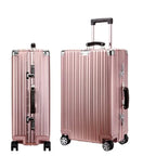 Hochwertiger Vintage-Koffer aus Aluminium-Magnesium-Legierung, 20/24/26/29 Zoll leichter Reise-Trolley mit Ledergriff