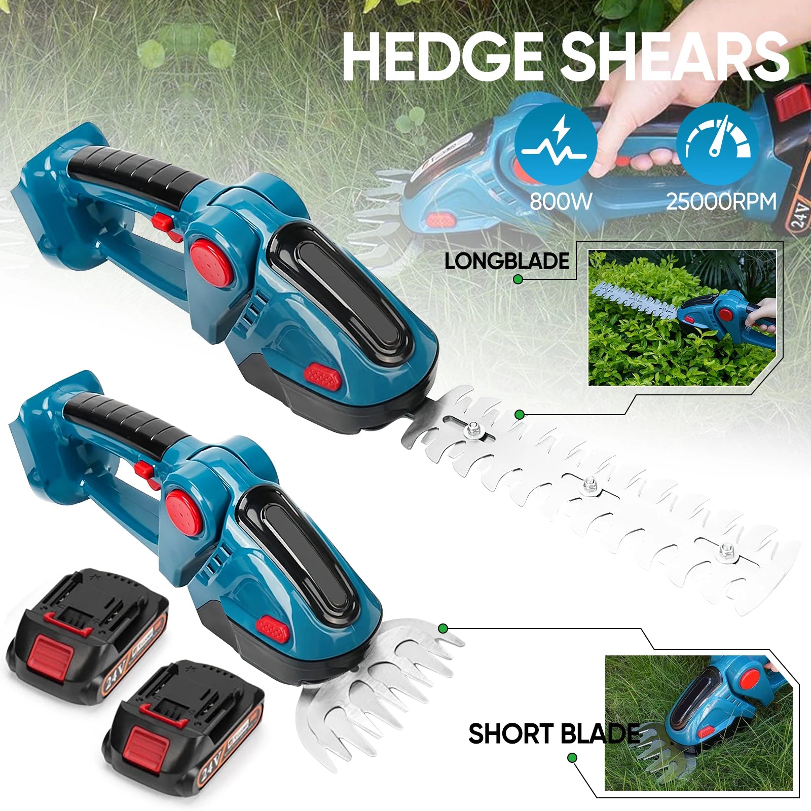 Akku-Heckenschere 2-in-1 Haushalt Rasenmäher Gartenschere Gartengeräte Für Makita Akku Schere Astsäge