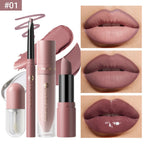 4tlg. Set Langanhaltendes Wasserdichtes Lippen-Make-up-Kit – Weicher, geschmeidiger cremiger Lippenstift & Lipgloss Lip Oil Set
