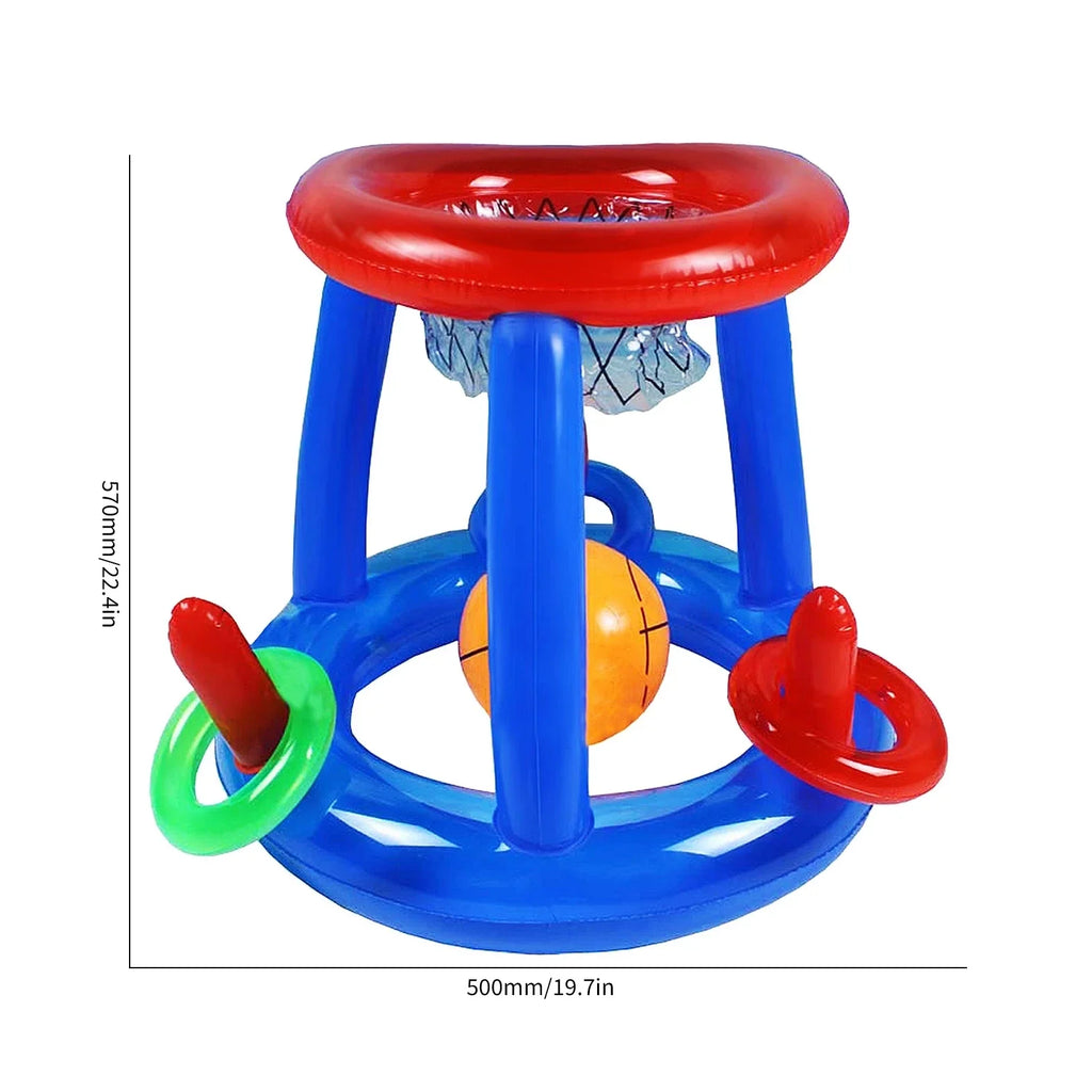 Aufblasbares Ringwurfspiel, schwimmender Basketballkorb, interaktives Wassersportspielzeug, Partygeschenk, Strandspaß, Poolzubehör