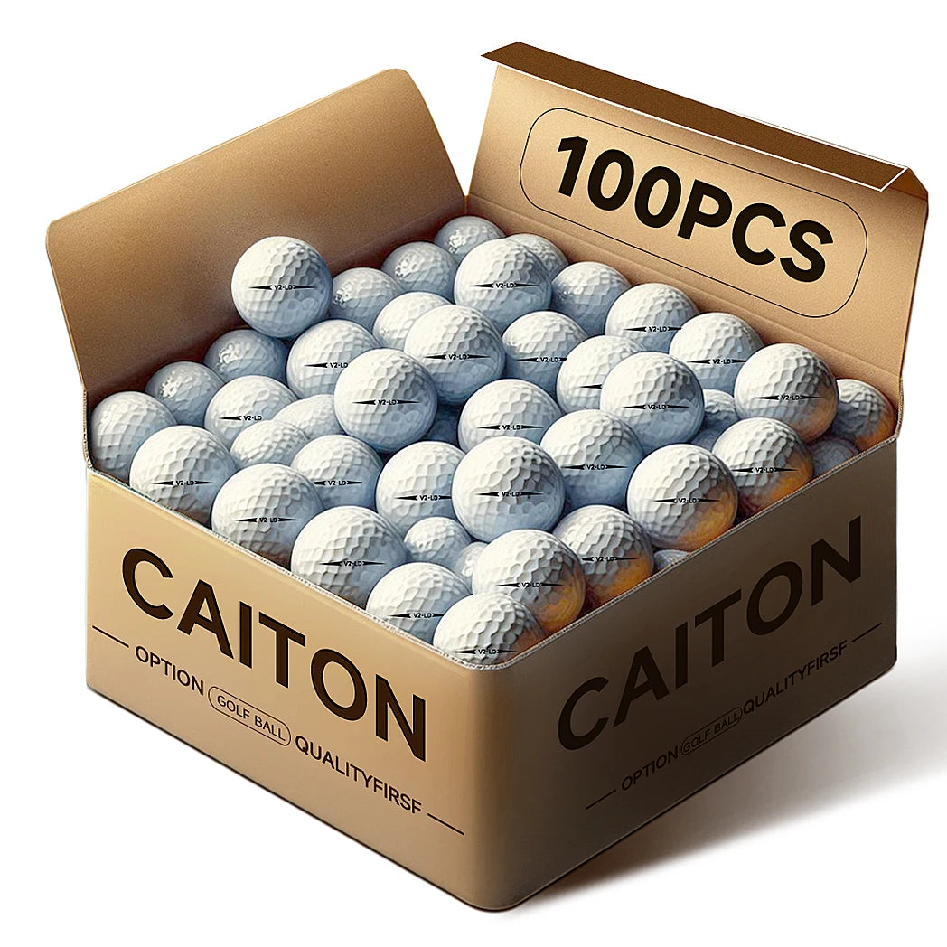 Caiton 100er-Pack 2-Schicht-Golfbälle – 332 Dimple, maximale Weite, Spin-Kontrolle, strapazierfähig, Präzision – für Golftraining & Spiel Hauptbild