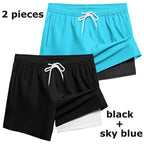 Herren-Badehose mit Kompressionsfutter, Handytasche, schnell trocknend, Badeshorts, Strandshorts, Bademode