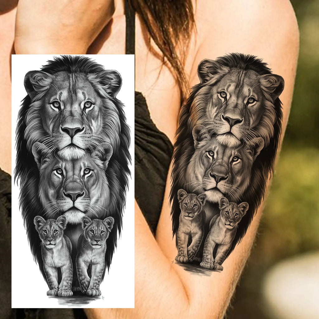 1 Blatt Kobra Schlange Drache Skorpion Temporäre Tattoos für Männer Frauen Wasserdicht Langlebig Löwe Tiger Wolf Fake Tattoo Aufkleber
