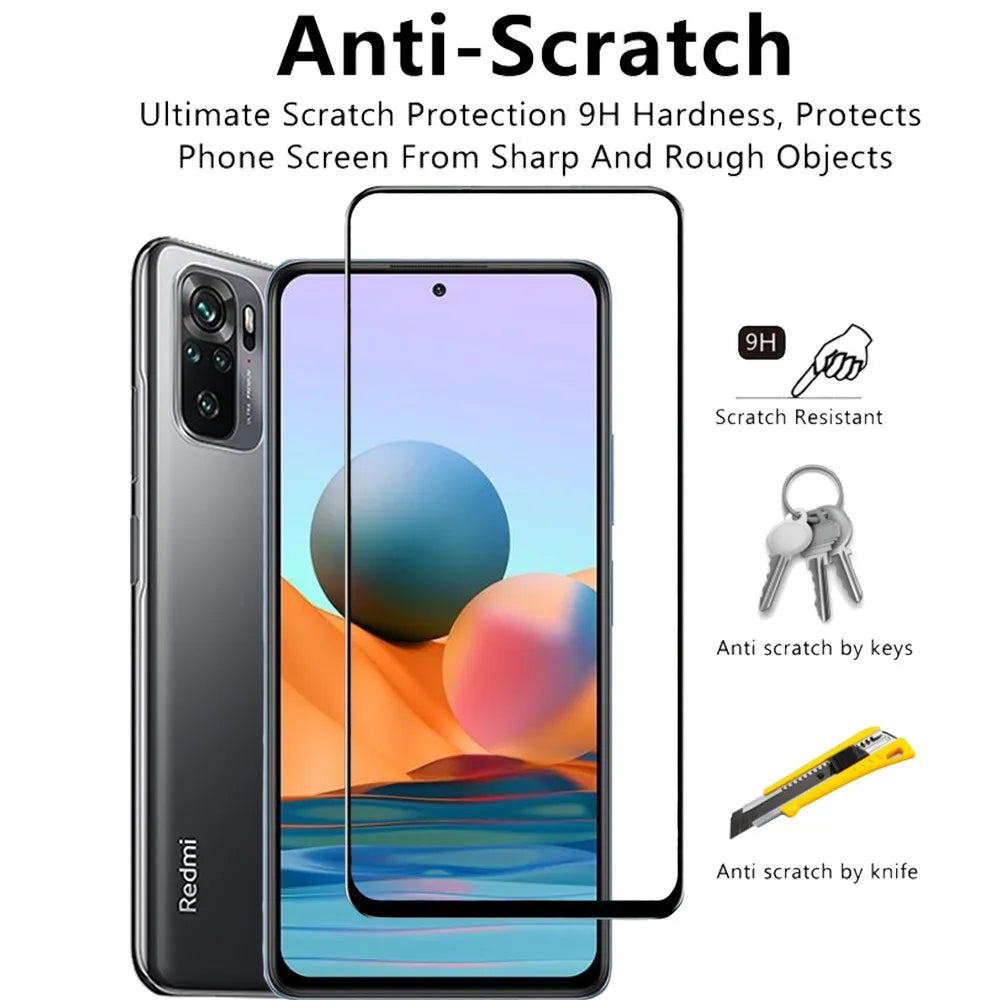 Pelicula, Front Tempered Glass Für Xiaomi Redmi Note 15 14 10 11 12 13 Pro 5G Displayschutzfolien Redmi Note 12S 11S 10S Panzerglas Note10 S Displayschutz Note11 gehärtetes Glas Redmi Note12 Pro Plus Kamerafolie