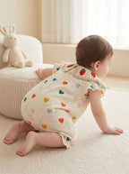 MILANCEL Sommer-Baby-Strampler 0-24M Süßer Liebes-Kleinkind-Overall Dünn Belüftete Babykleidung Karotten-Mädchen Einteiler