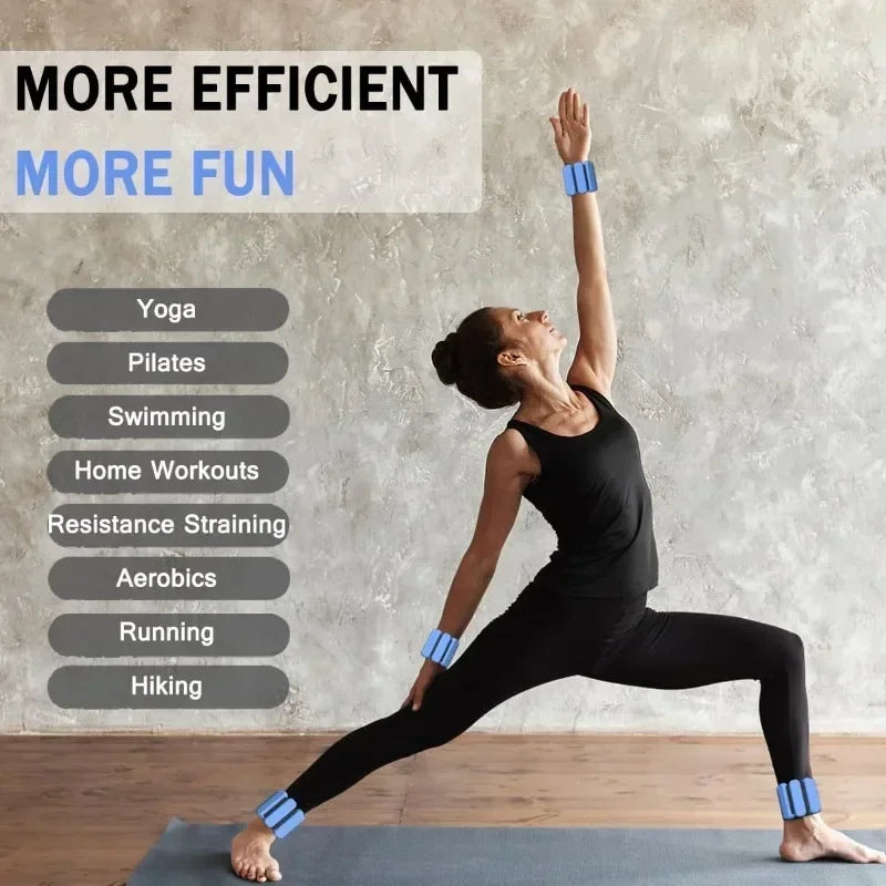 Hand- und Fußgelenkgewichte für Damen und Herren, verstellbare Arm- und Beingewichte, tragbares Gewichtsarmband für Yoga, Laufen, Cardio- und Fitnessstudio-Workouts Zweitbild