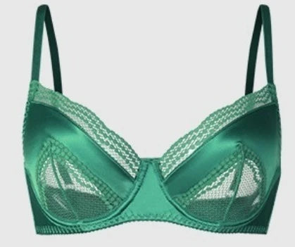 Sexy französisches Satin-Spitzen-Dessous-Set für Damen mit großer Oberweite, transparenter, schmaler Brustbereich, ultra-dünnes Sommer-BH-Set mit kleinen Cups, S-XL