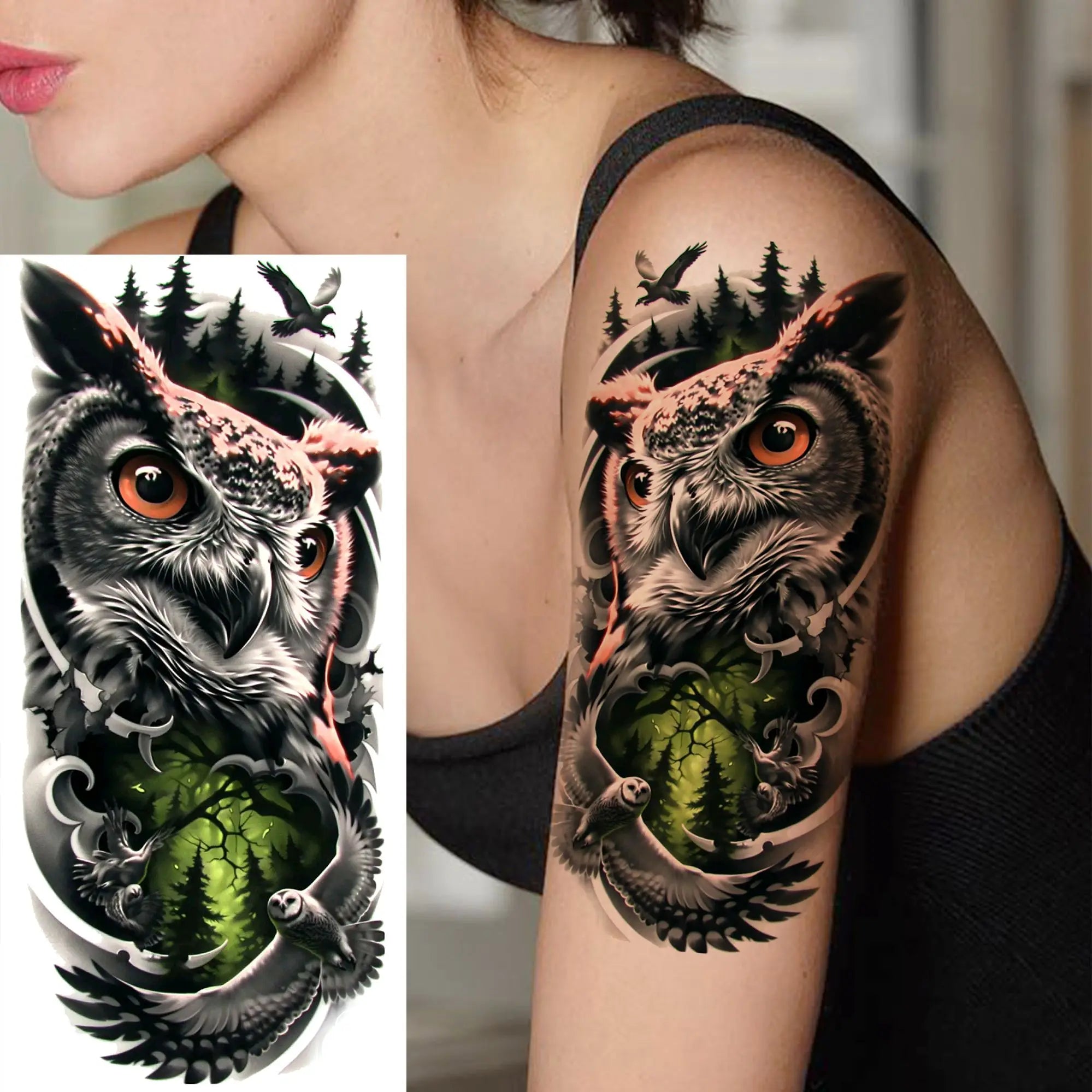 1 Blatt Kobra Schlange Drache Skorpion Temporäre Tattoos für Männer Frauen Wasserdicht Langlebig Löwe Tiger Wolf Fake Tattoo Aufkleber