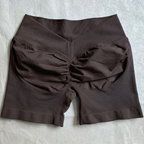 Damen Scrunch Shorts nahtlos V-Rücken Scrunch Booty Shorts Fitness Workout Laufen Yoga Gym Shorts