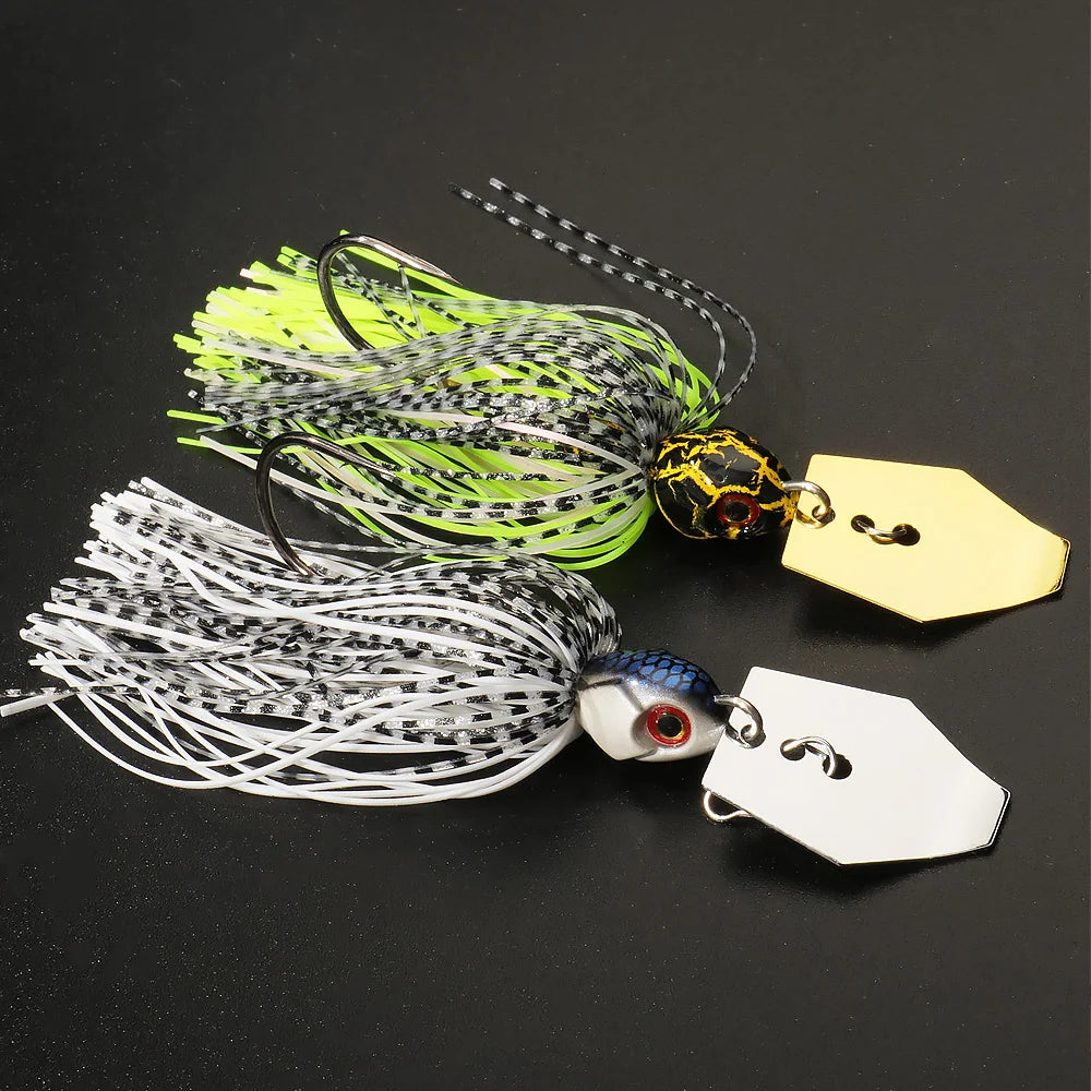 Spinner Bait 7g/9g/12g/14g/21g Angelköder Kit Set Pesca Chatter Weedless Metallblatt Gummifischkopf Haken Draht Spinnerbait