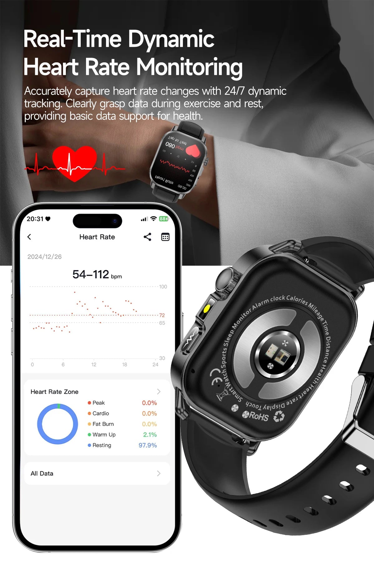 Neue präzise Gesundheits-Smartwatch EKG+HRV Harnsäure Blutfette Emotionswahrnehmung Bluetooth-Anruf Smartwatches für Männer und Frauen