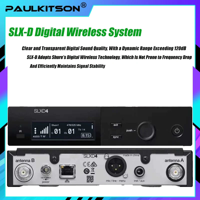 SLXD Mikrofon 500/600/800MHz Drahtloses Mikrofonsystem 4-Pin Headset KSM8/Beta58 Professionelles Audio-Equipment für Bühne Karaoke