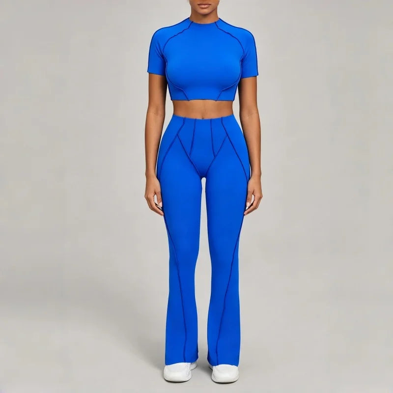 Nahtlose Yoga-Sets Sport-Fitness Hochbund-Hüfthebe-Formhose Rückenfreier BH-Anzug Workout-Gym-Leggings-Sets für Damen