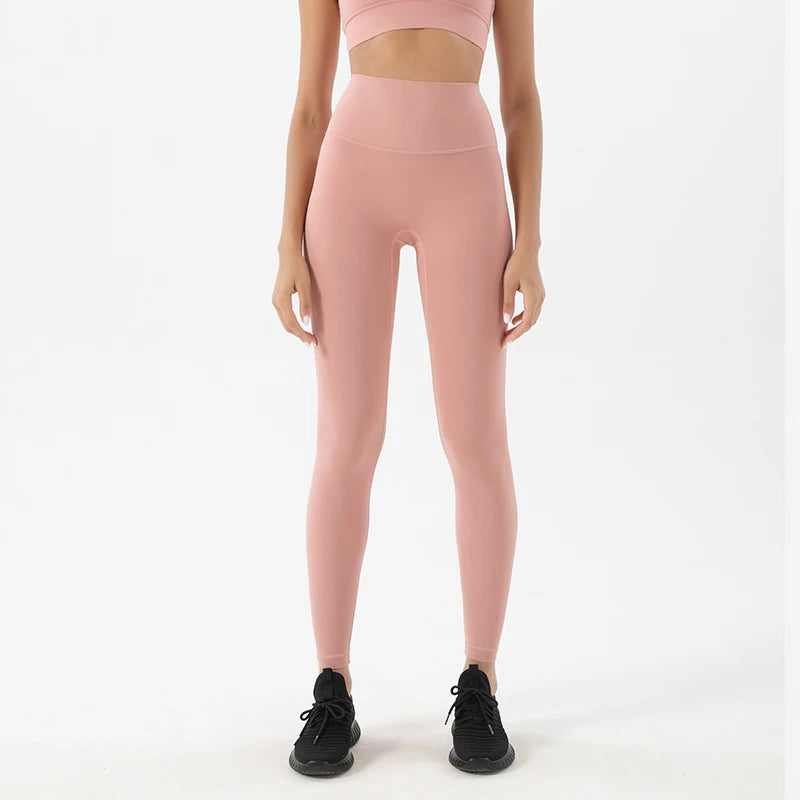 SOISOU Nylon Yogahosen Gym Leggings Damen Mädchen Fitness Weiche Strumpfhosen Hohe Taille Elastisch Atmungsaktiv Keine T-Linie Sporthosen