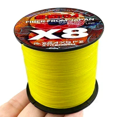 8 Strands Multifilament Angelschnüre Salzwasser Fliegen-Karpfen geflochtene Schnur X8 Spinnköder Angelschnur für Barsch 300m/500m 18lb-78lb