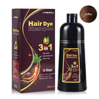 30ml/500ml 3-in-1 Schnell-Haarfärbeshampoo Naturschwarz Kräuter-Haarfarbe Feuchtigkeitsspendend Milde Haarfärbe-Pflegespülung Haarpflegeprodukte