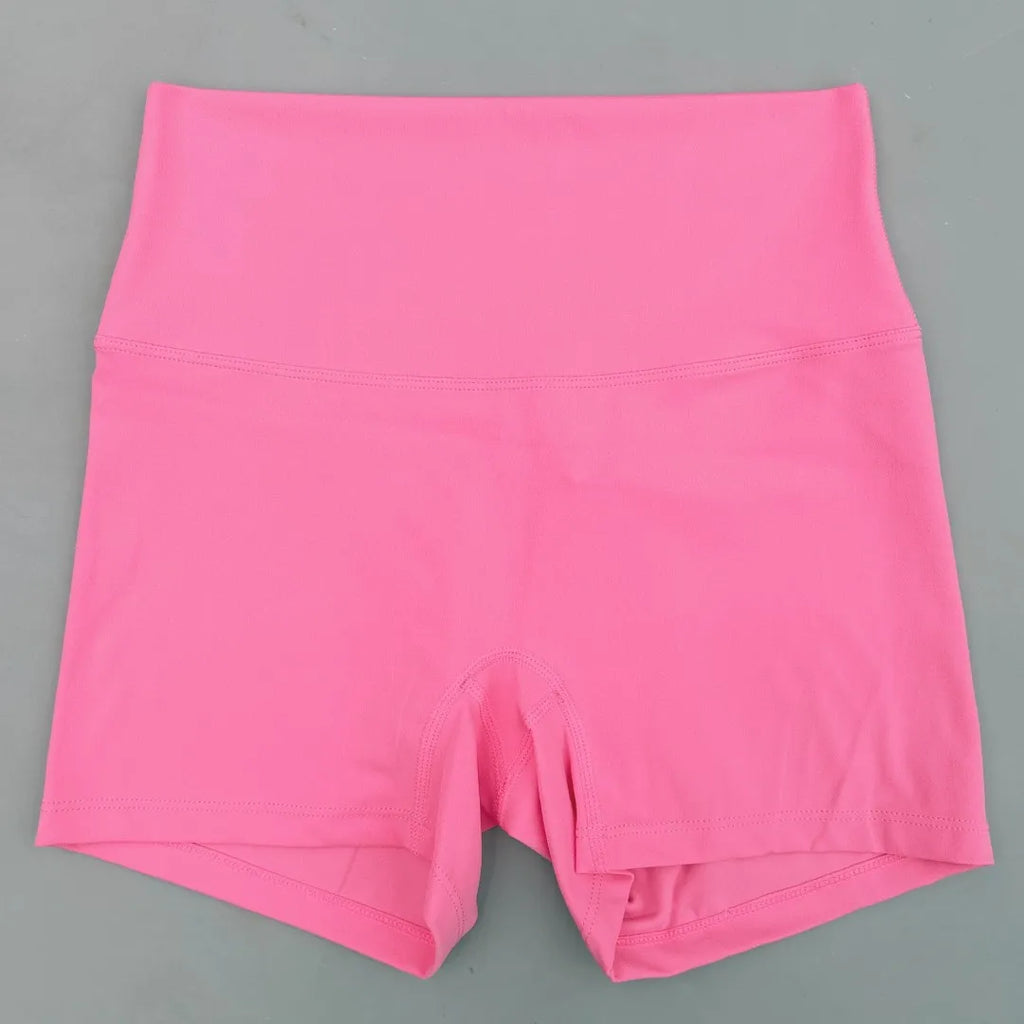 Sexy einfarbige Damen-Fitness-Sportshorts, hohe Taille, athletische Yoga-Shorts, Bein-Radfahren, umfassendes Training, Jogging, Squat-Proof