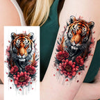 1 Blatt einzigartige Aquarell-Löwe-Tiger-Tier-Temporäre Tattoos langanhaltend wasserdicht Fuchs Eule gefälschter Tattoo-Aufkleber Körperkunst Tattoo