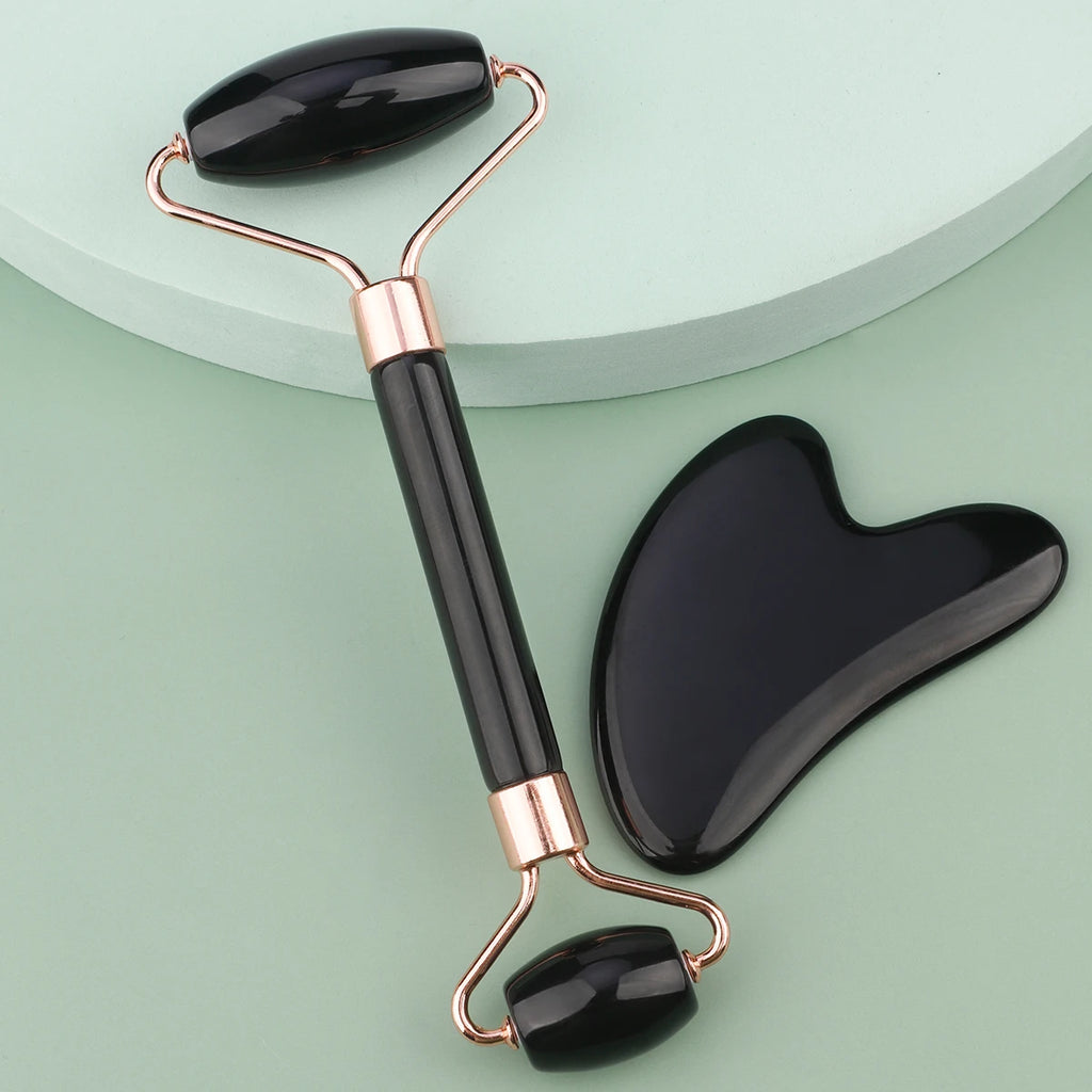 Doppelkinn-Reduzierer Massageroller Gua Sha Gesichtsroller Gesichtsroller Hautpflege-Tools Harz Gesichtsmassage für Gesicht, Augen, Hals