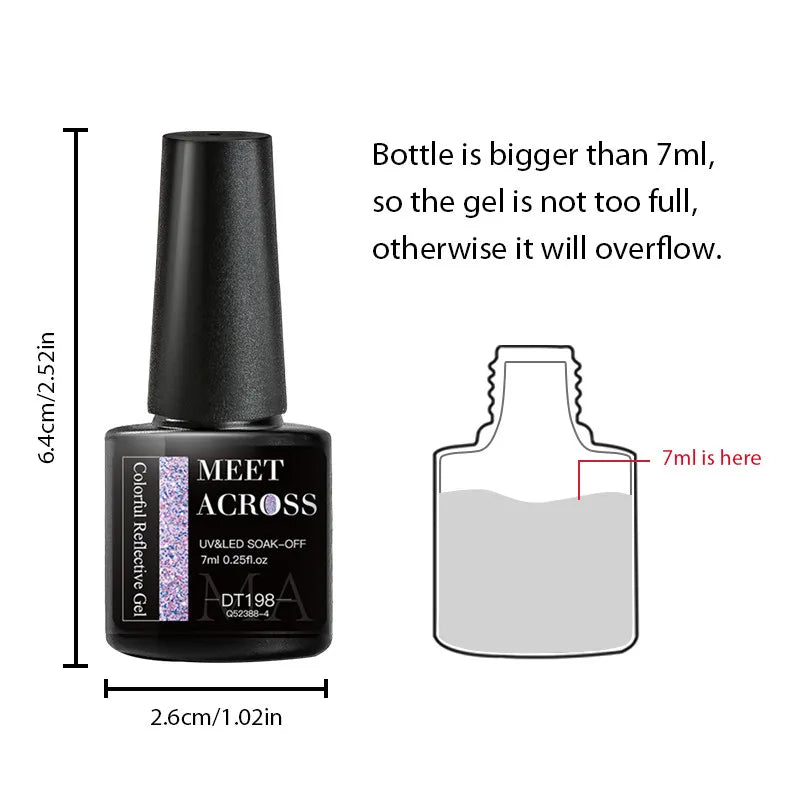 MEET ACROSS 12Pcs/Set 7ml Macaron Gel Nail Polish With Box Semi Permanent UV Gel  Soak Off Nail Art Kit Varnish For Manicure Secondary image