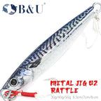 B&U Rattle Jig Meeresköder Metall-Jig 40g 60g 80g Weitwurfköder Spinn-Kunstköder mit Haken Blinker Angelzubehör
