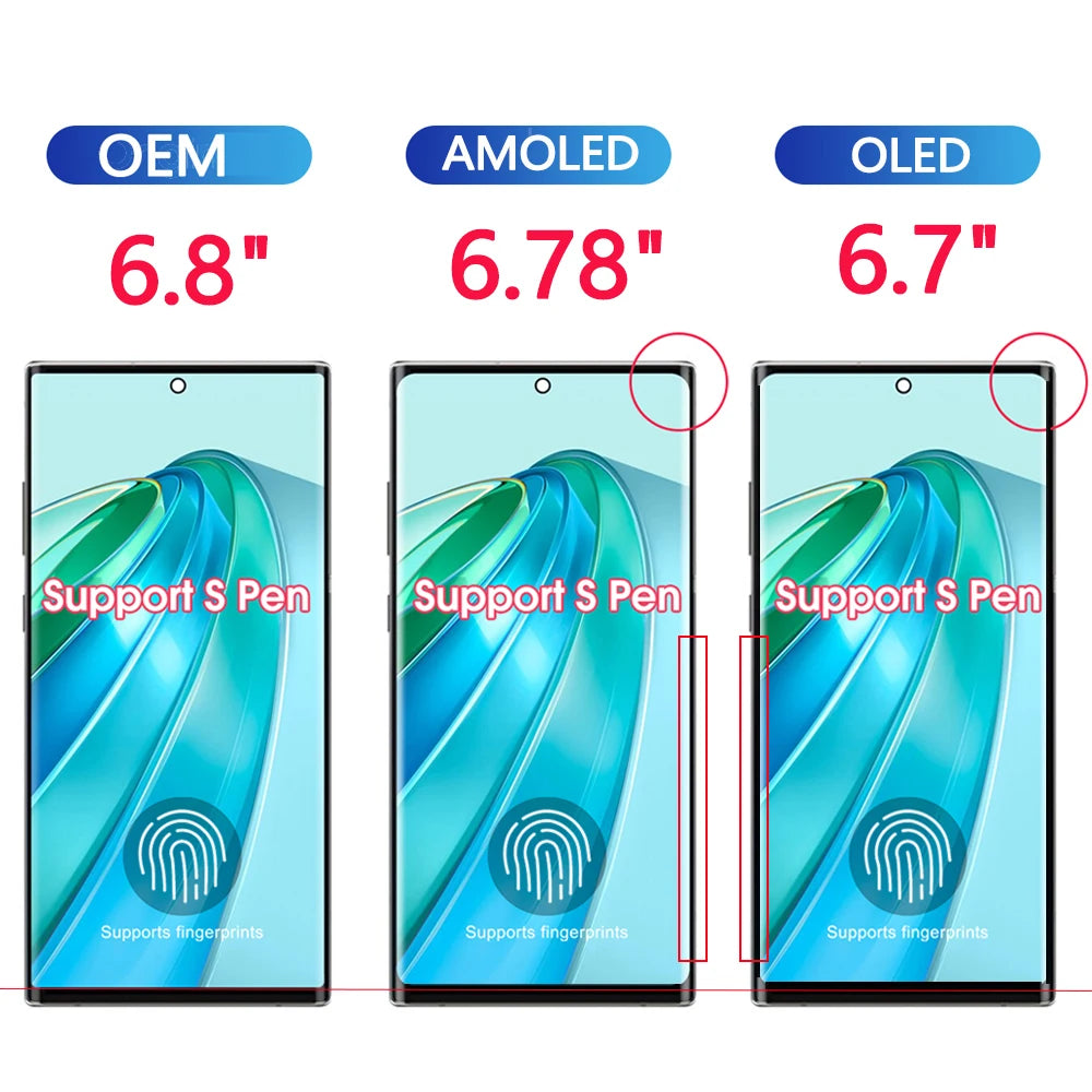 6,8 Zoll Super AMOLED für Samsung Galaxy S23 Ultra S918 LCD-Display Touchscreen Digitizer Baugruppe unterstützt Fingerabdruck und S-Pen