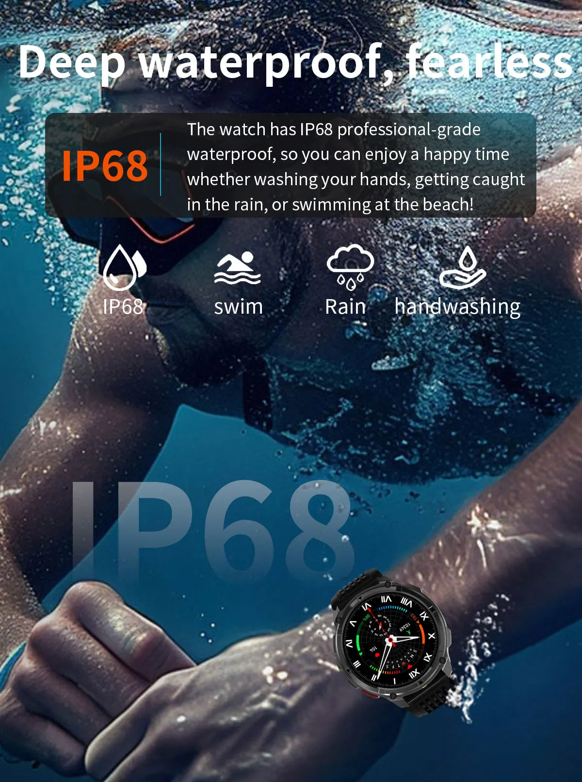 2026 Neue T-Rex3 Pro 1100mAh Akku Smartwatch GPS-Route 5ATM Wasserdicht Sport Lauf-Tracker Outdoor Kompass Militär-Smartwatch