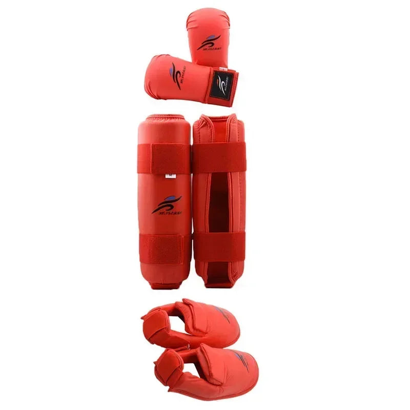 Taekwondo Karate Boxen Beinschutz Hand Fuß Protektor Set Sparringsausrüstung Schienbeinschoner Bandagen Handschuhe Sport MMA Kinder Erwachsene Ausrüstung