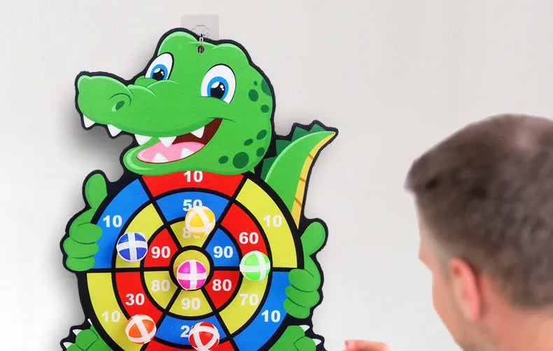 Tiere Dartscheibe Spiele für Kinder Montessori Ziel-Sportspiele Spielzeug mit 2 klebrigen Bällen Lernspiele für Kinder Jungen Mädchen