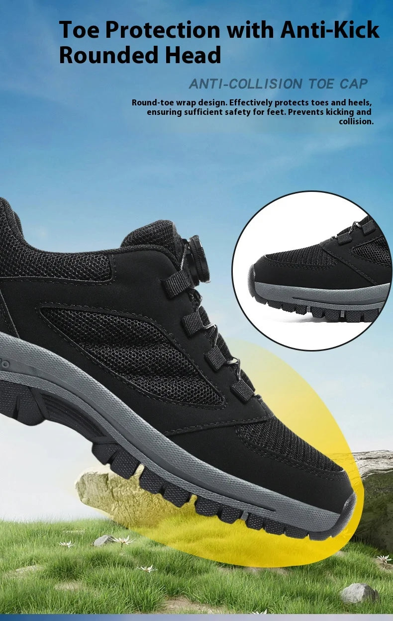 Herren-Outdoor-Sportschuhe für Frühling und Herbst mit drehbarer Schnalle, bequem, rutschfest, Wanderschuhe, große Größen 39–48