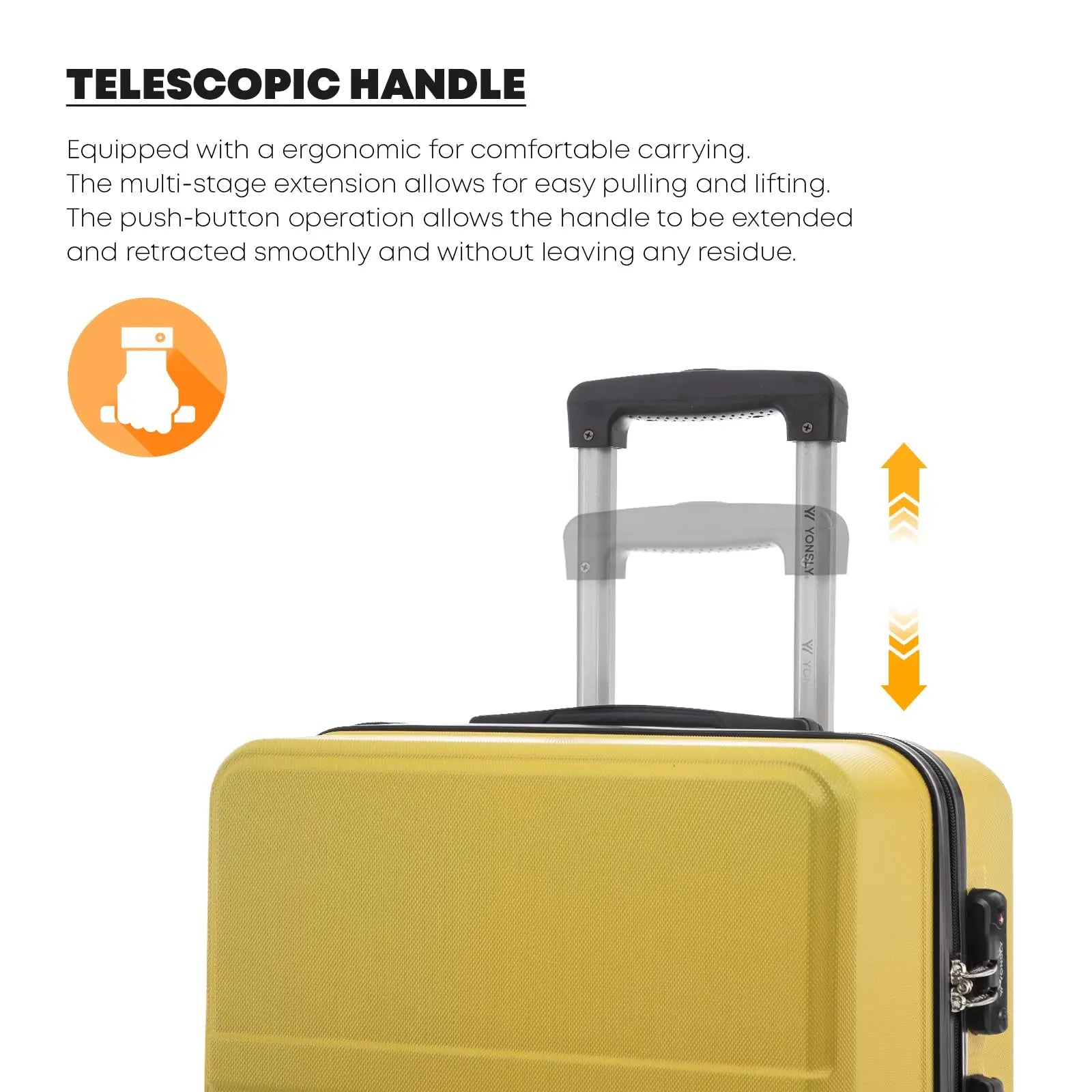 YONSLY Hartschalenkoffer 20/24/28 Zoll mit TSA-Schloss YKK-Reißverschluss 4 leise 360°-Rollen Netzfach Trolley Rollgepäck Handgepäck Koffer für Geschäftsreisen, Urlaube, Familienausflüge und Wochenendtrips