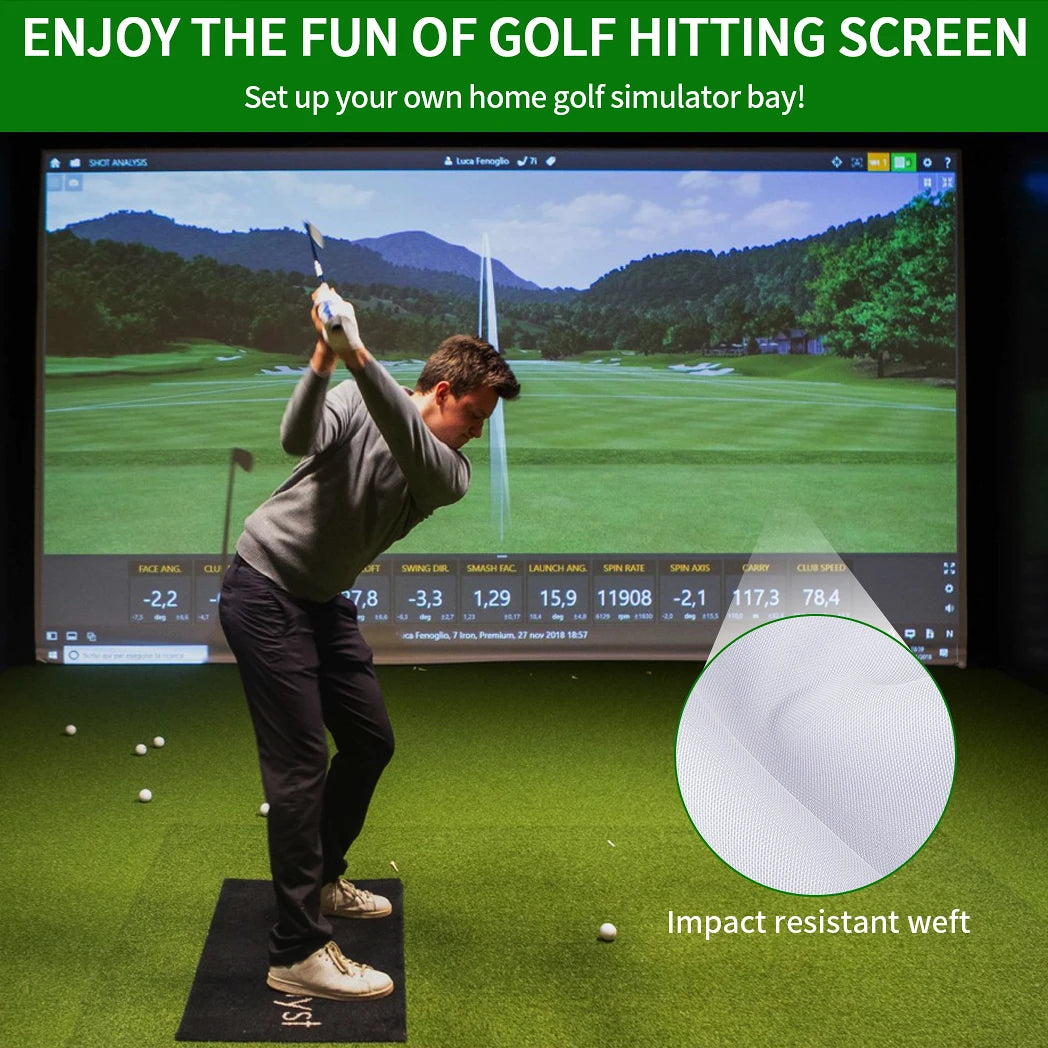 Caiton Golf Impact Screen – Geräuschlos, HD, Reißfest, Schwungtraining für Innen- und Außenbereich, Einfacher Aufbau, Schlagschutz, Verschiedene Größen