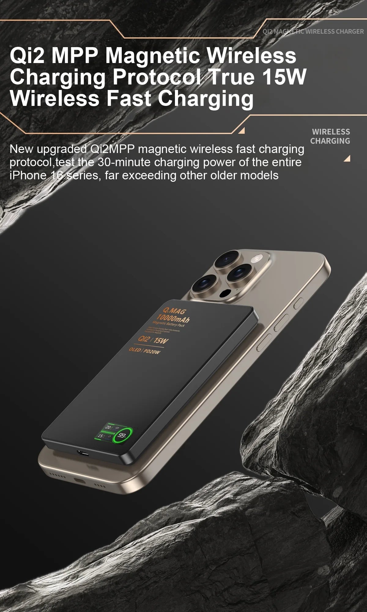 QI 2.1 Magnetische Powerbank Kabelloses Schnellladen Tragbarer externer Ersatzakku für iPhone 12-17 Pro Watch Airpods 5000/10000mAh