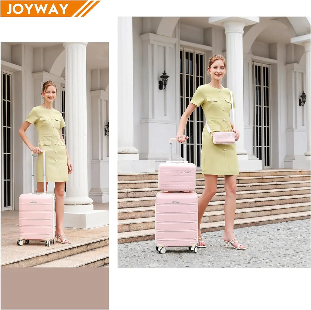 Joyway Reisegepäck-Sets, stilvolles Handgepäck und Koffer-Set, robust, langlebig, kratzfest, TSA-Schloss, Spinner-Räder