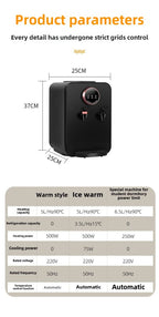 110V 220V Tisch-Kalt-/Heißwasserspender, Haushalts-Eis- & Warm- & Heißwasserbereiter mit automatischer Temperaturregelung