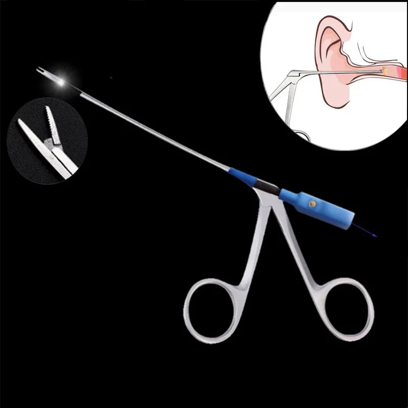 Medizinische Ohrenschmalzentferner Pinzette mit Licht Ohrenschmalz-Entferner Mikro-Krokodilklemme Ohrenschmalz-Reiniger Ohr Nase Reinigung