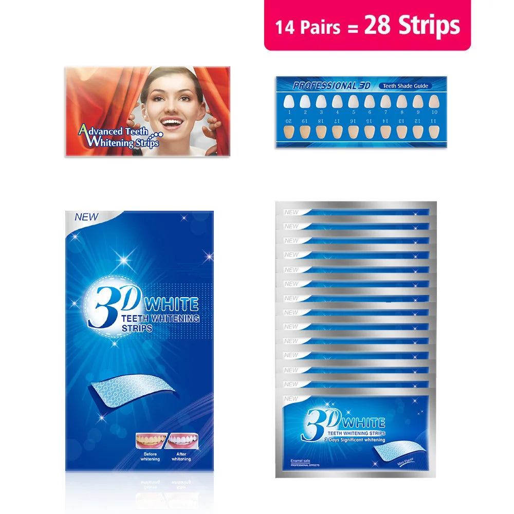 Zahnaufhellungsstreifen, weißes Zahnarzt-Kit, Mundhygiene-Pflegestreifen für Zahnveneers, Zahnarzt-Aufhellungsstreifen 3D/5D/9D
