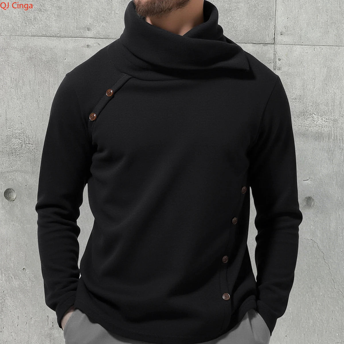 2026 Neuer Herren-Rollkragenpullover in Weiß, britischer schwarzer Pullover, asiatische Größen M-4XL. Graue Pullover