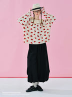 IMAKOKONI Original Design Collar Floral Long Sleeve Hoodie T-shirt for Summer Women 244968