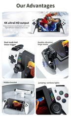 M28 Retro Handheld-Videospielkonsole, 7,1-Zoll-Bildschirm, über 30 Emulatoren für PS2/PS1/PSP, 3D-Dual-Analog-Sticks [God of War Klassiker
