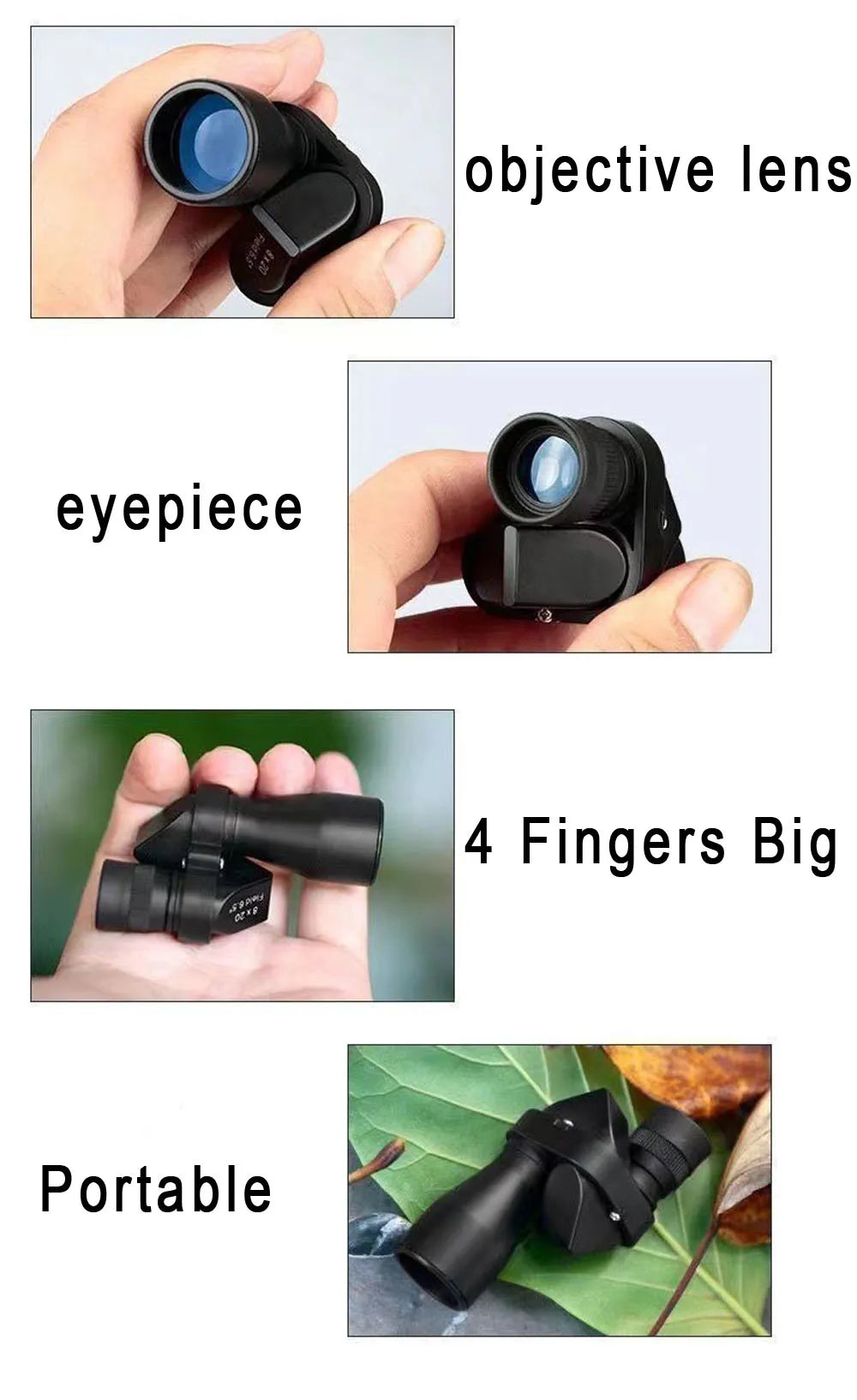 Tragbares HD Mini Monokular-Teleskop Hohe Vergrößerung Zoom Outdoor-Fischteleskop für Jagd Camping Bergsteigen